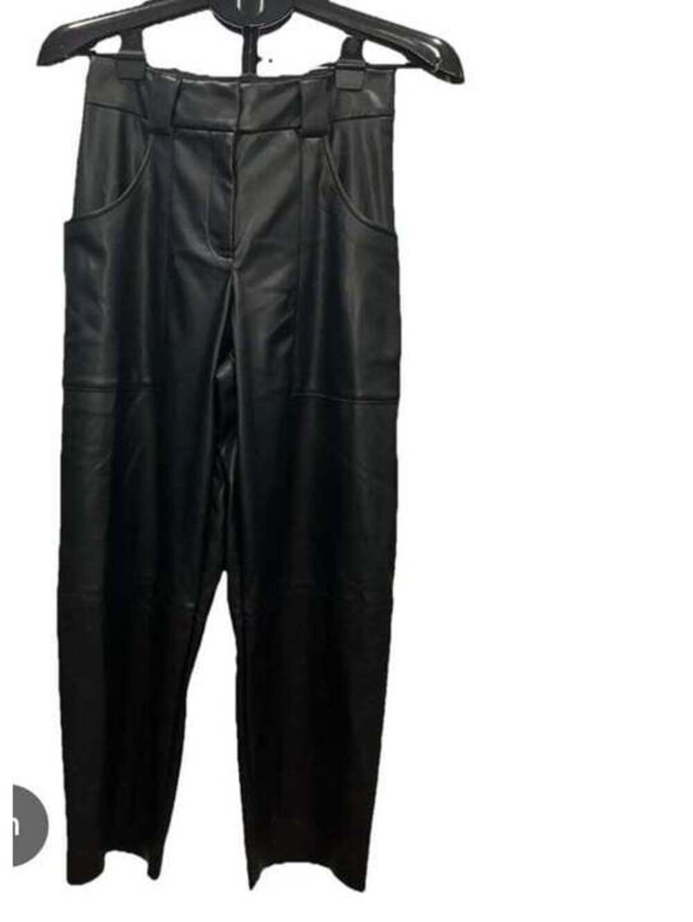 Express barrel Leg Black Leather Pants